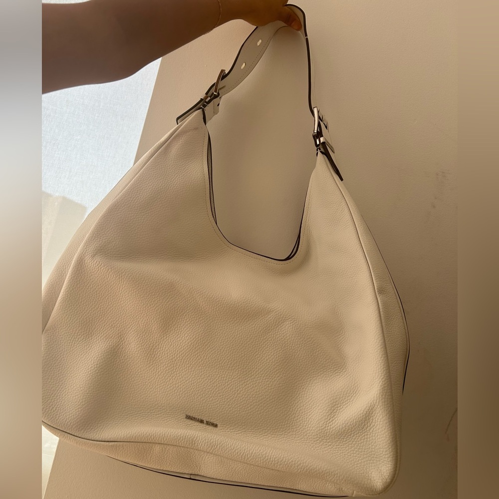 Michael Kors White Leather Hobo Bag